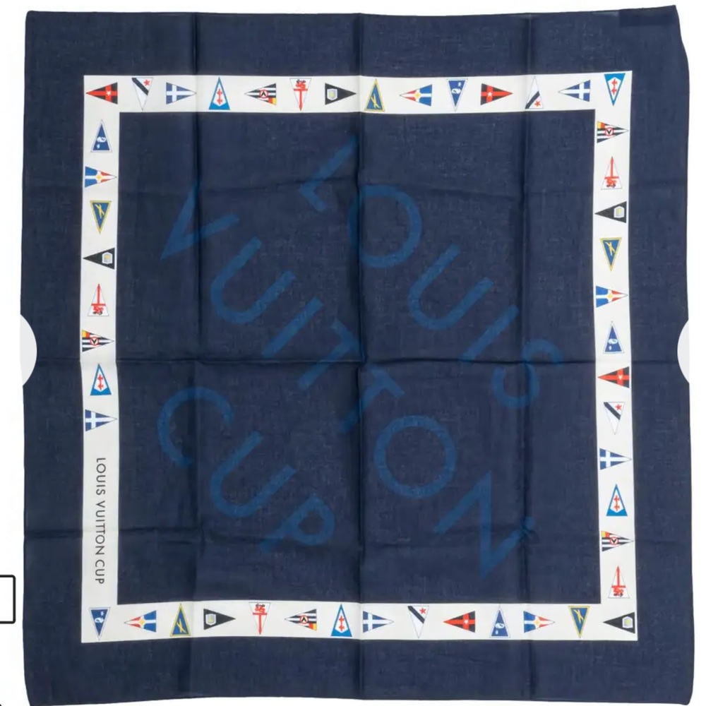 NIB Vintage LOUIS VUITTON Nautical cotton scarf neckerchief bag accessor…